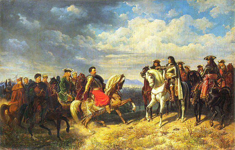 Artur Grottger King Jan III Sobieski meets emperor Leopold I near Schwechat china oil painting image